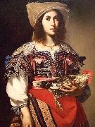 Massimo Stanzione, Woman in Neapolitan Costume by Massimo Stanzione 1635 Italian oil